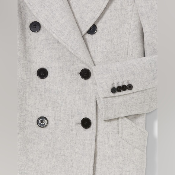 Club Monaco Double Breasted Grey Wool Coat - Picture 8 of 14
